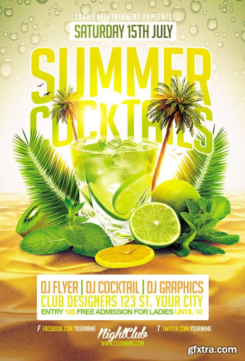 Flyer Template - Summer Cocktails