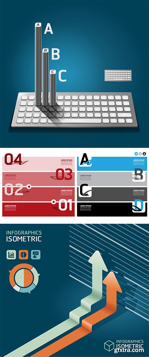 Vector Stock Modern keyboard infographics education