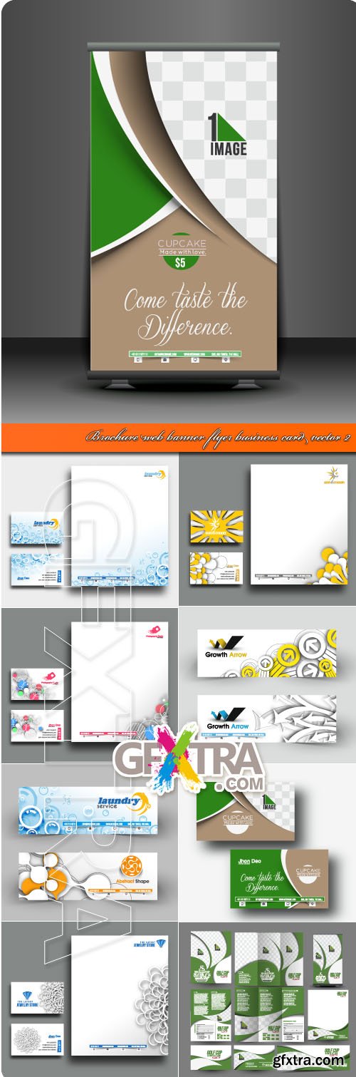 Brochure web banner flyer business card vector 2