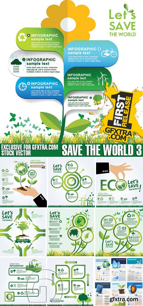 Stock Vectors - Save the world 3, 25xEPS