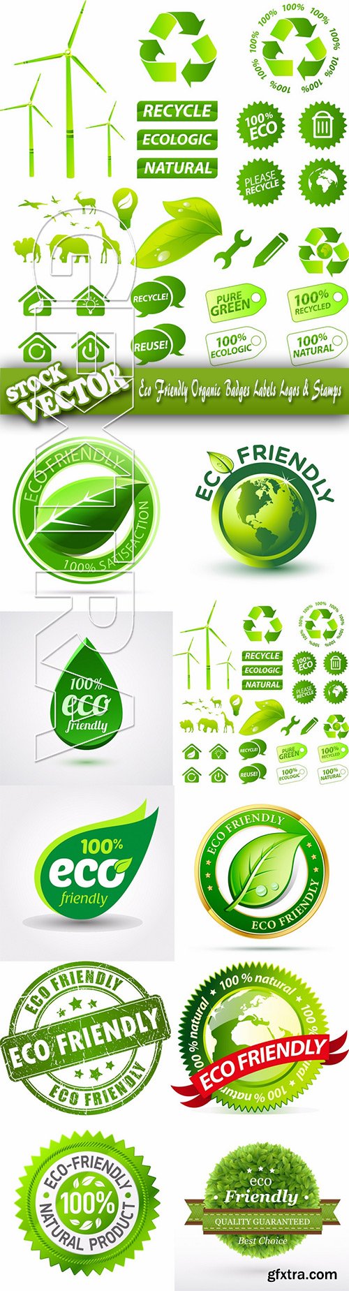 Stock Vector - Eco Friendly Organic Badges Labels Logos & Stamps
