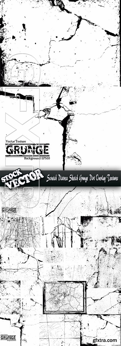 Stock Vector - Scratch Distress Sketch Grunge Dirt Overlay Textures