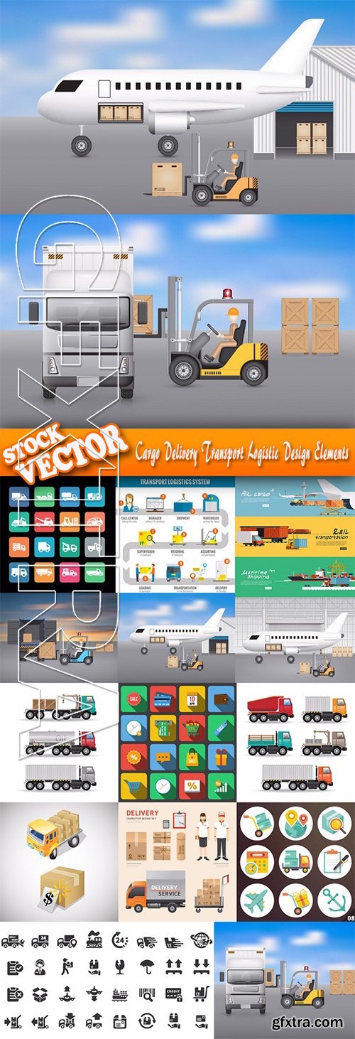 Stock Vector - Cargo Delivery Transport Logistic Design Elements