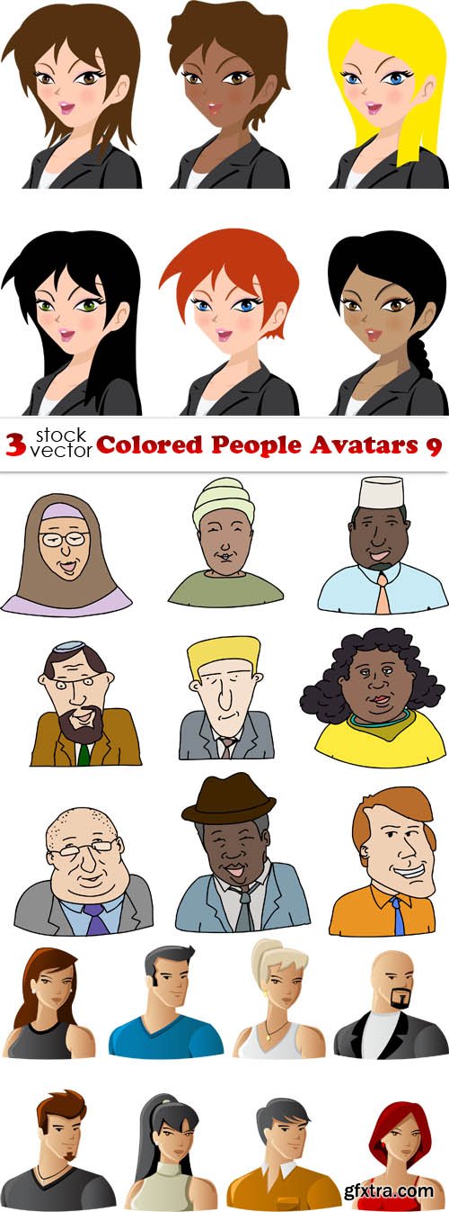 Vectors - Colored People Avatars 9
