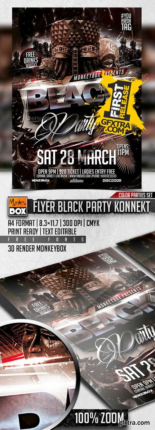 Flyer Black Party Konnekt - Graphicriver 10815483