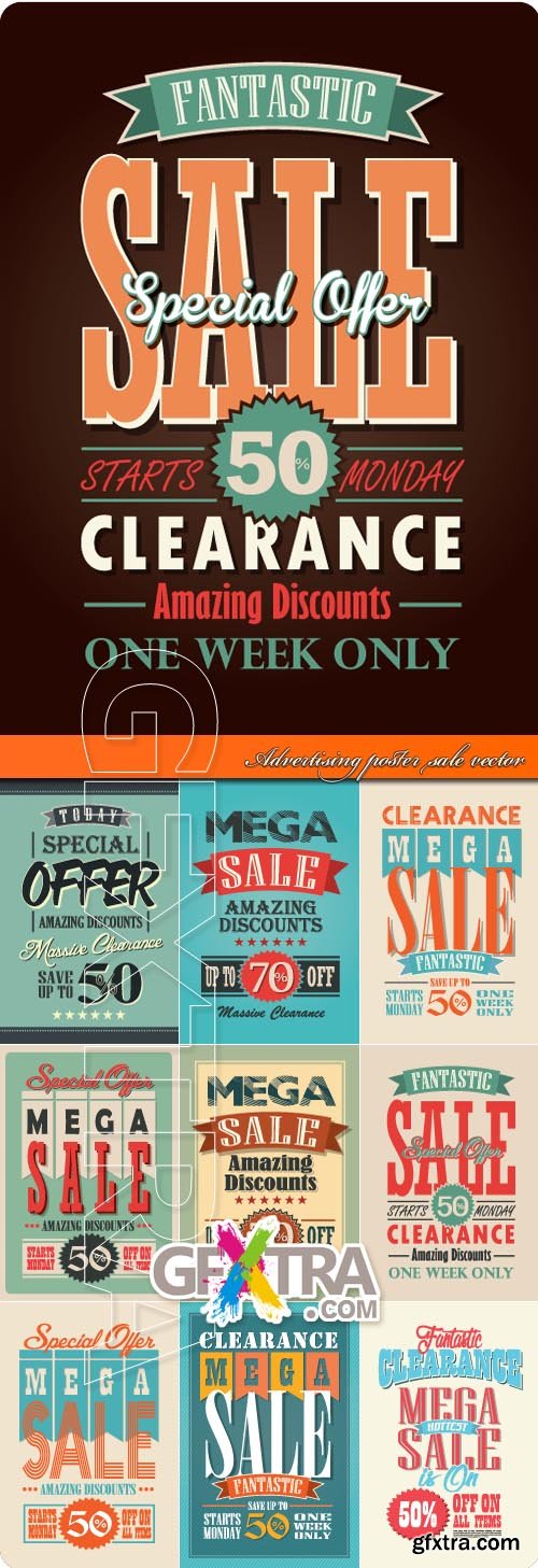 Advertising poster sale vector