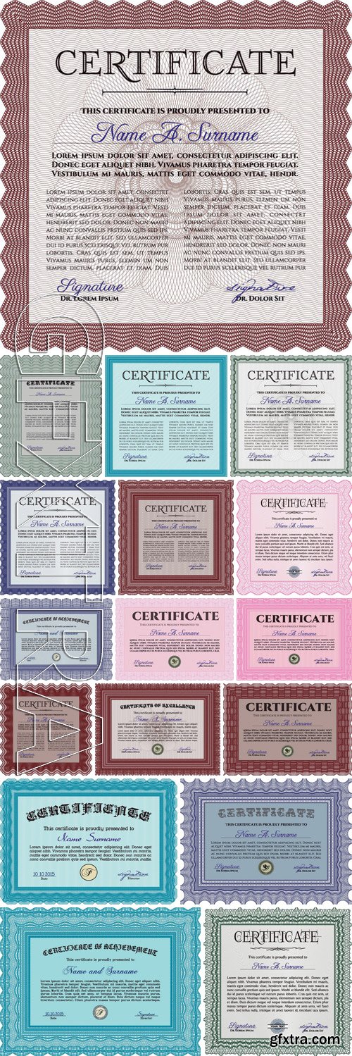 Stock Vectors - Certificate or diploma template 19