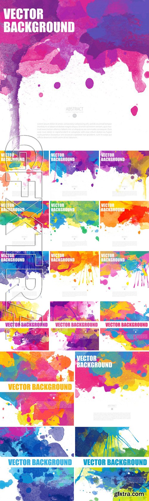 Stock Vectors - Colorful poster templates with watercolor paint splash. abstract background for business documents