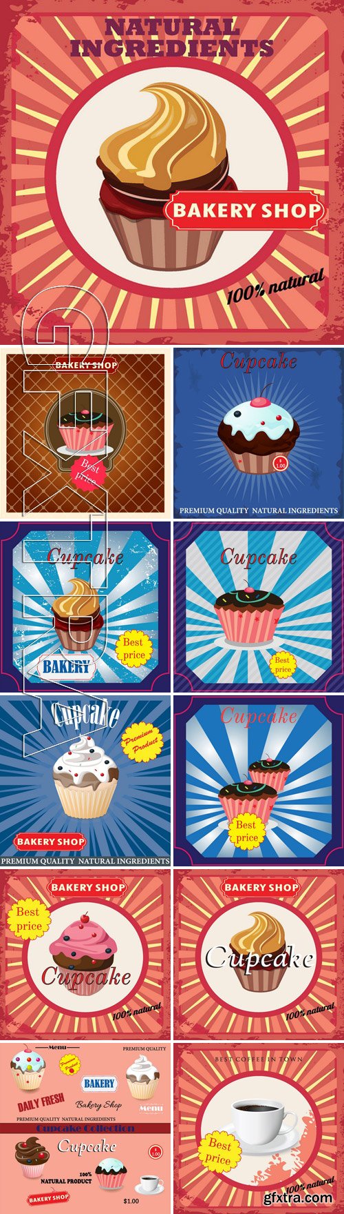 Stock Vectors - Cupcake bakery shop poster