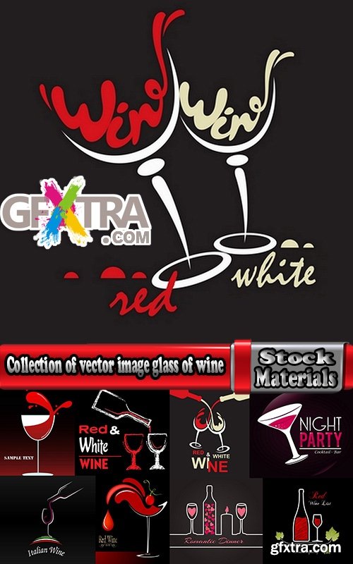 Collection of vector image background is a glass of wine 25 Eps