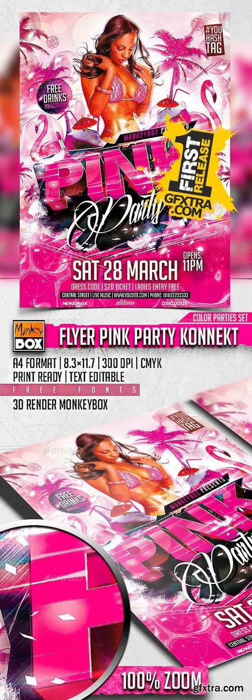 Graphicriver Flyer Pink Party Konnekt 10848304