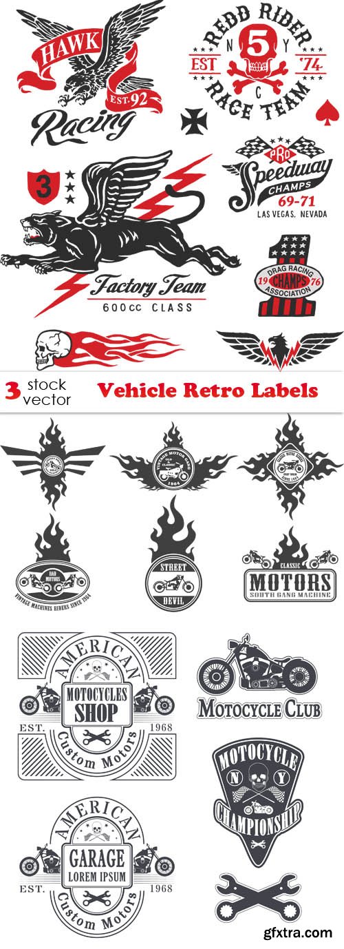 Vectors - Vehicle Retro Labels