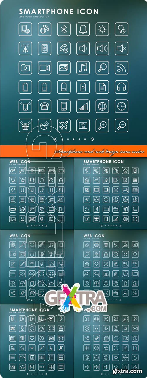Smartphone and web design icons vector