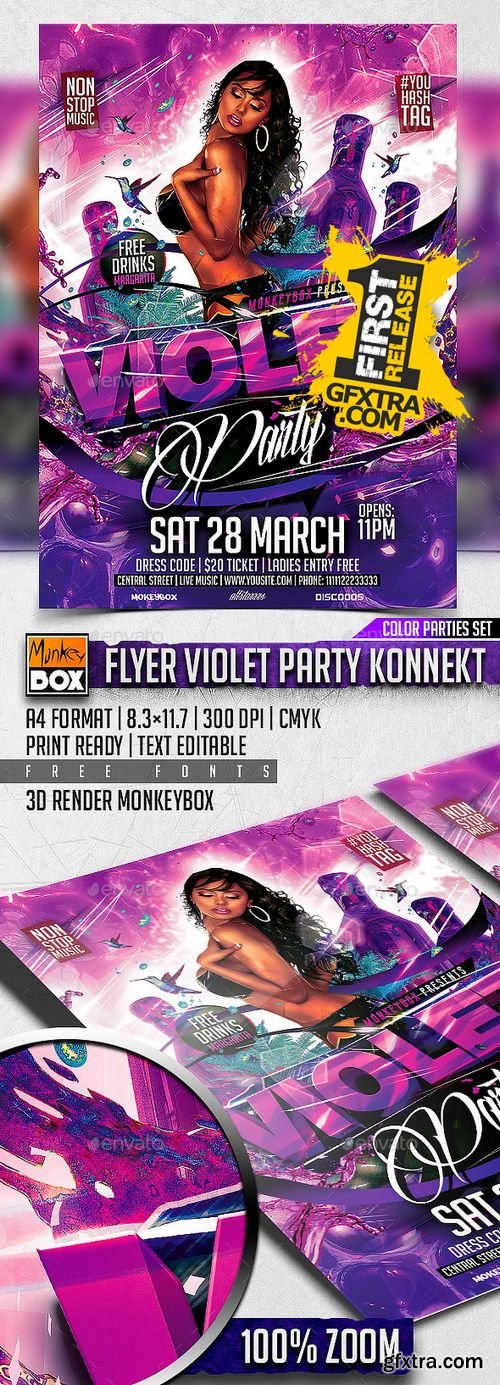Graphicriver Flyer Violet Party Konnekt 10870245