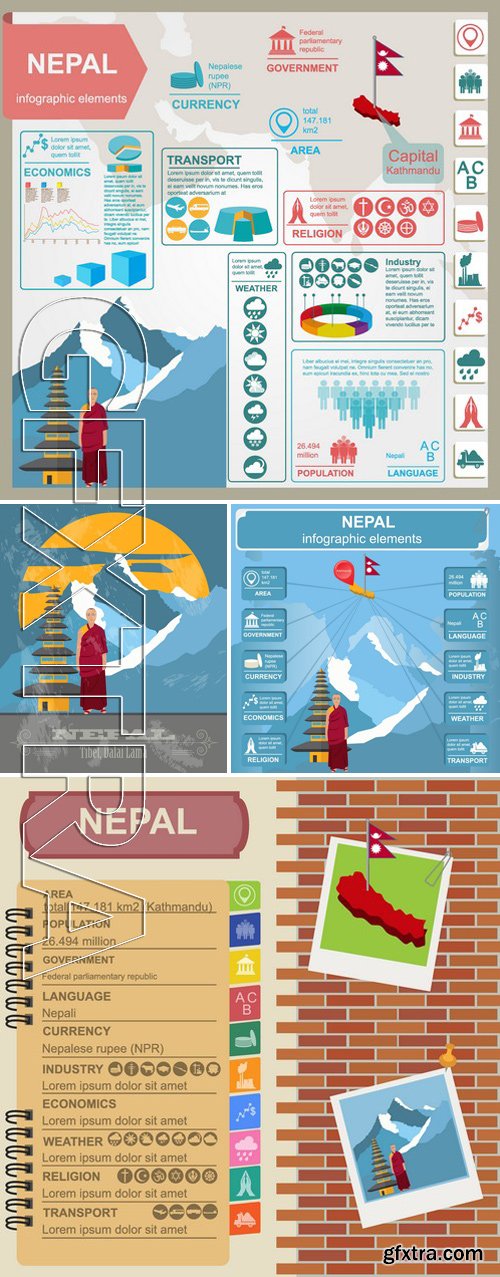 Stock Vectors - Nepal Infographics