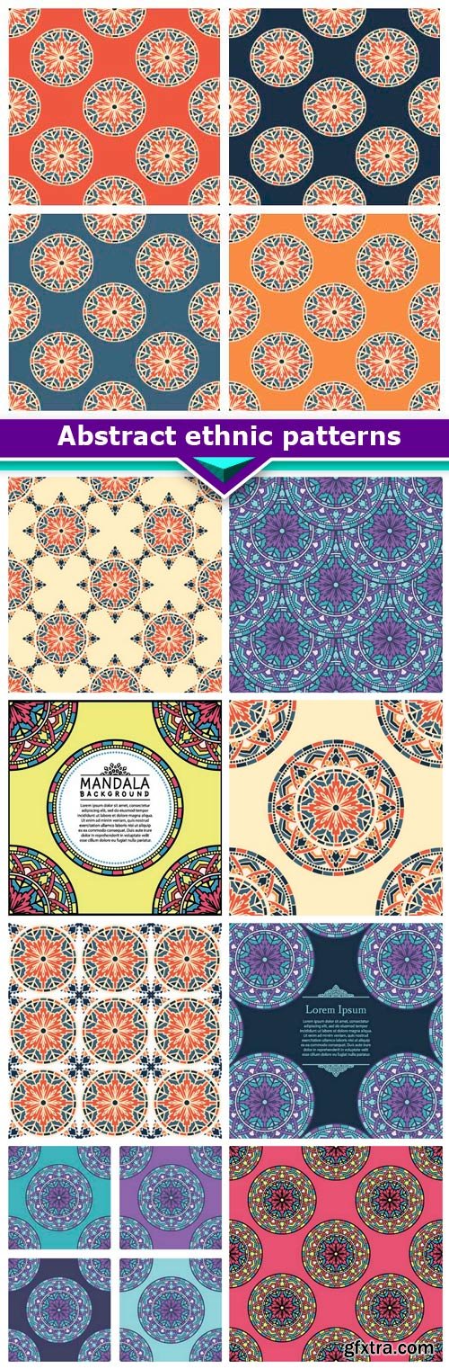 Abstract ethnic patterns 9x EPS