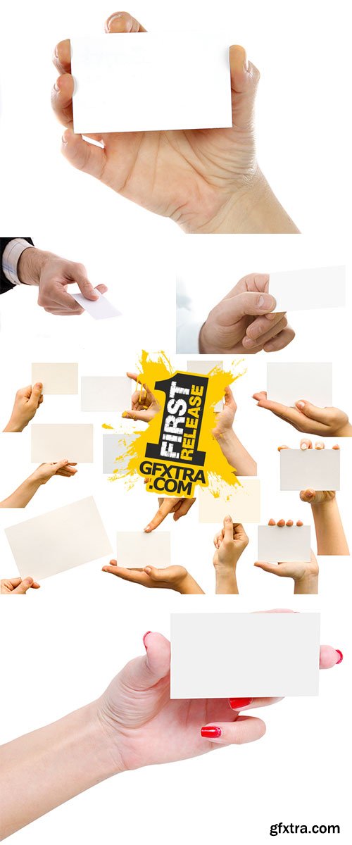 Stock Photo: Card blanks in a hand