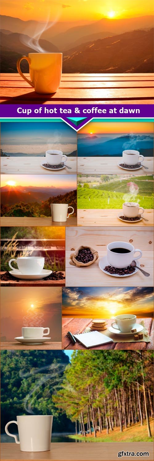 Cup of hot tea & coffee at dawn 10x JPEG
