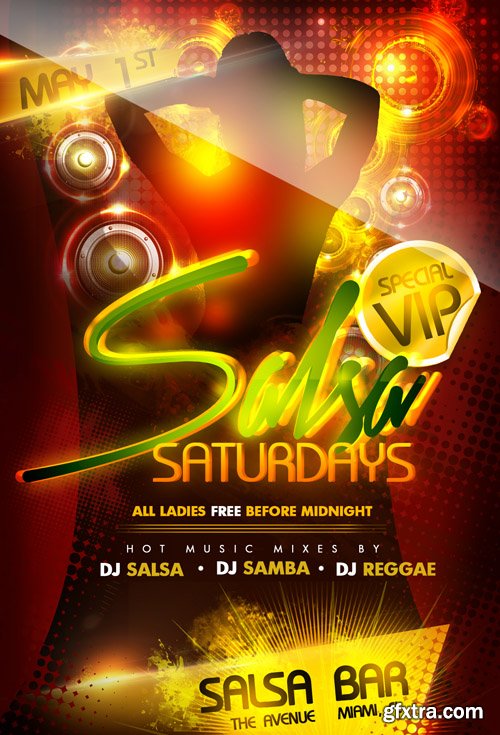 Salsa Saturdays PSD Party Flyer Template