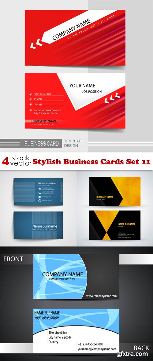 Vectors - Stylish Business Cards Set 11