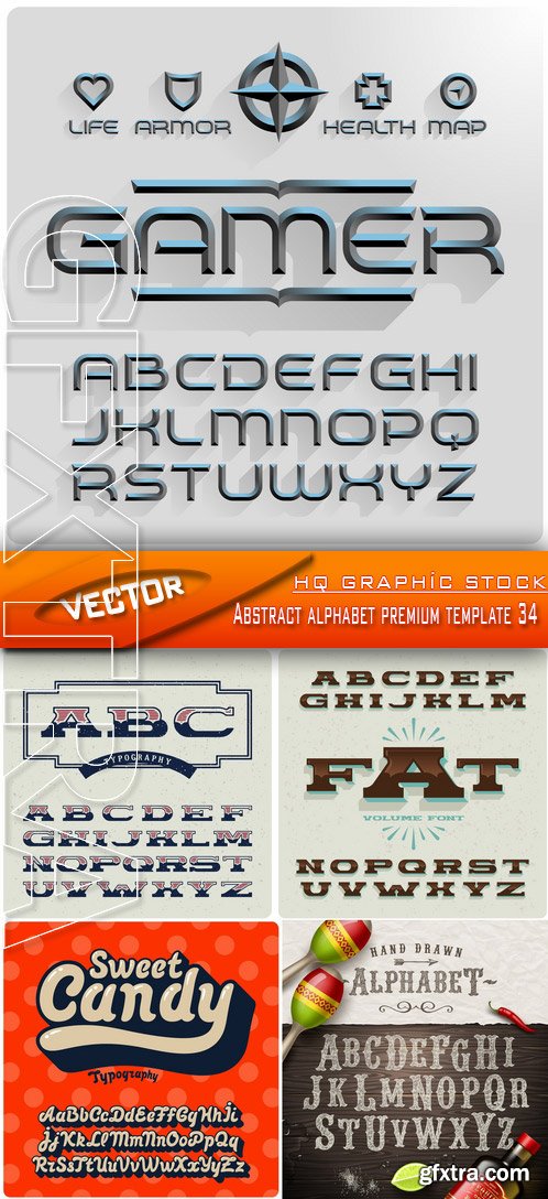 Stock Vector - Abstract alphabet premium template 34