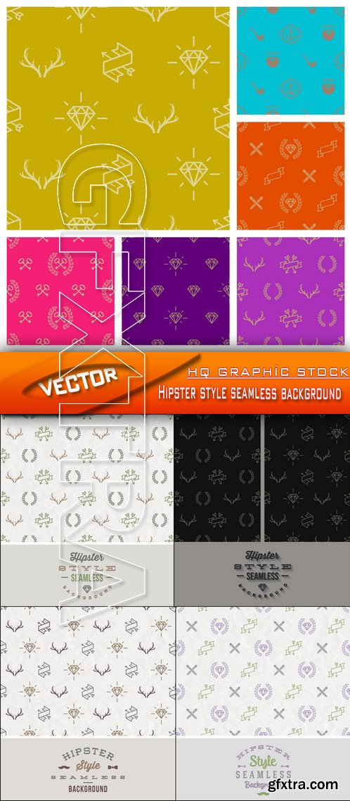 Stock Vector - Hipster style seamless background