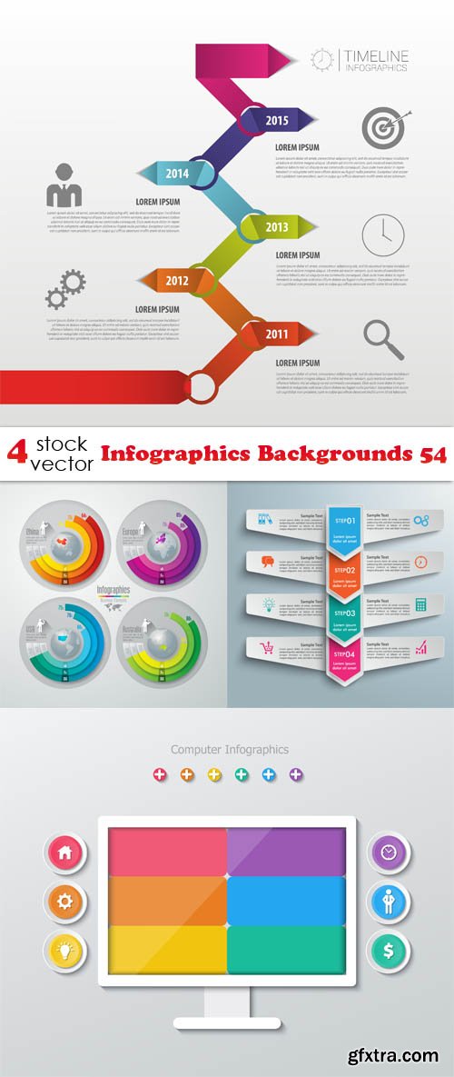 Vectors - Infographics Backgrounds 54