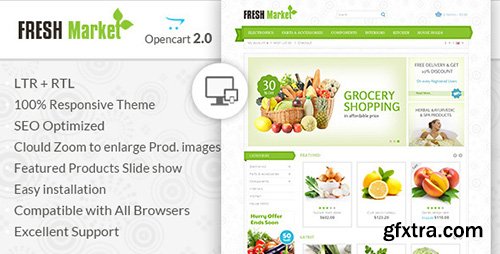 ThemeForest - Fresh Market - OpenCart 1.5.6x Responsive Theme - 6435790