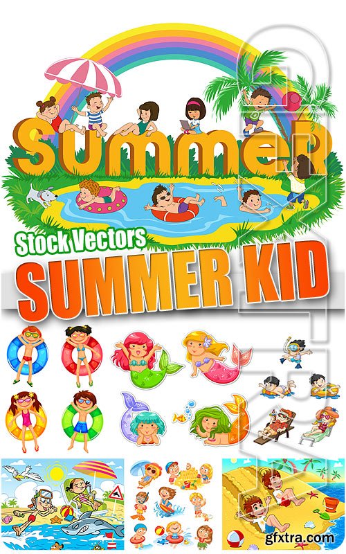 Summer Kids - Stock Vectors