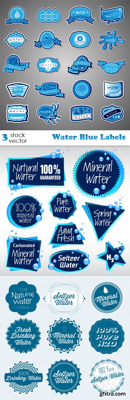 Vectors - Water Blue Labels