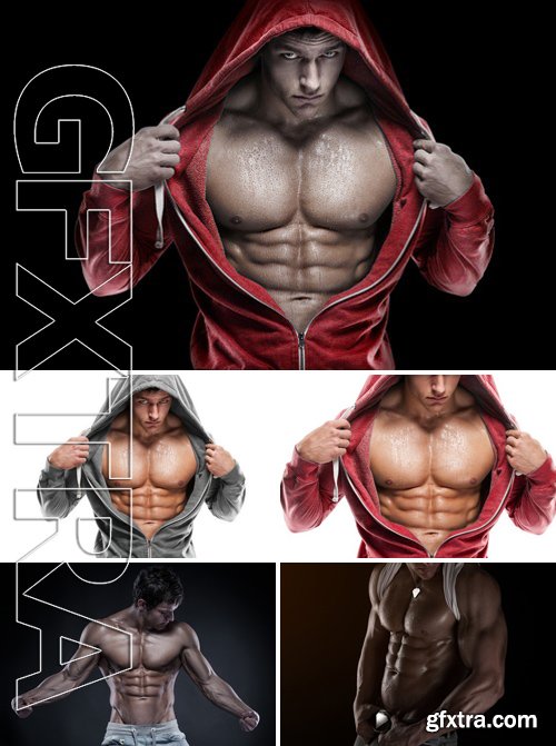 Stock Photos - Strong Athletic Man Fitness Model Torso Showing Big Muscles