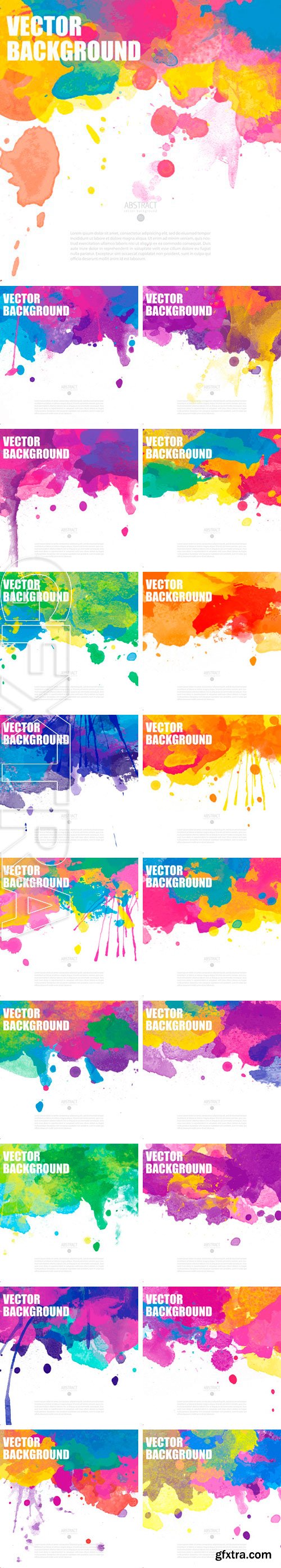 Stock Vectors - Colorful Poster Templates with Watercolor Paint Splash. Abstract Background