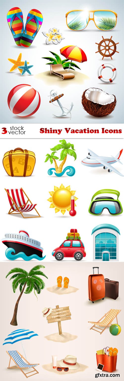 Vectors - Shiny Vacation Icons