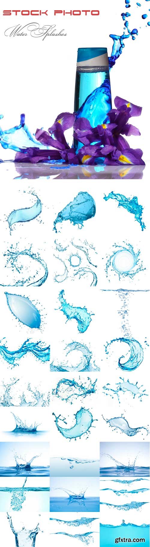 Water splashes raster graphics