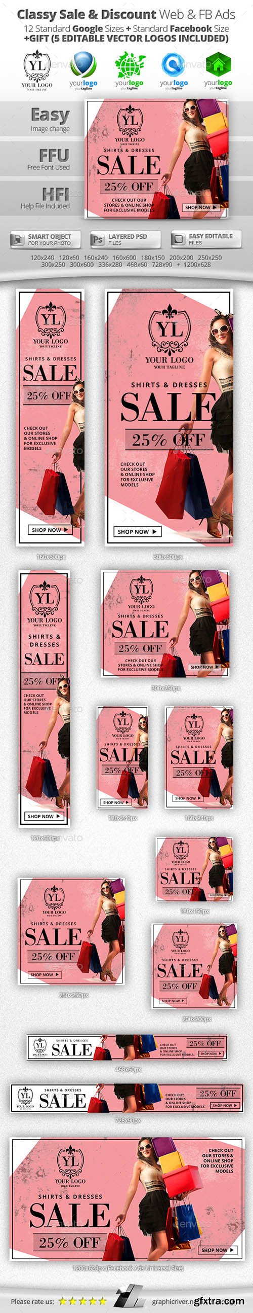 GraphicRiver Classy Sale & Discount Web & Facebook Banners 11406915