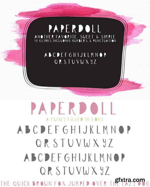 CM - Paper Doll Handlettered Typeface