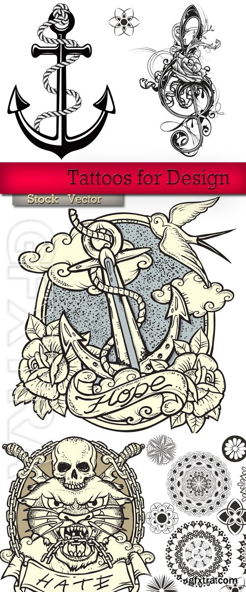 Tattoos for Design in Vector