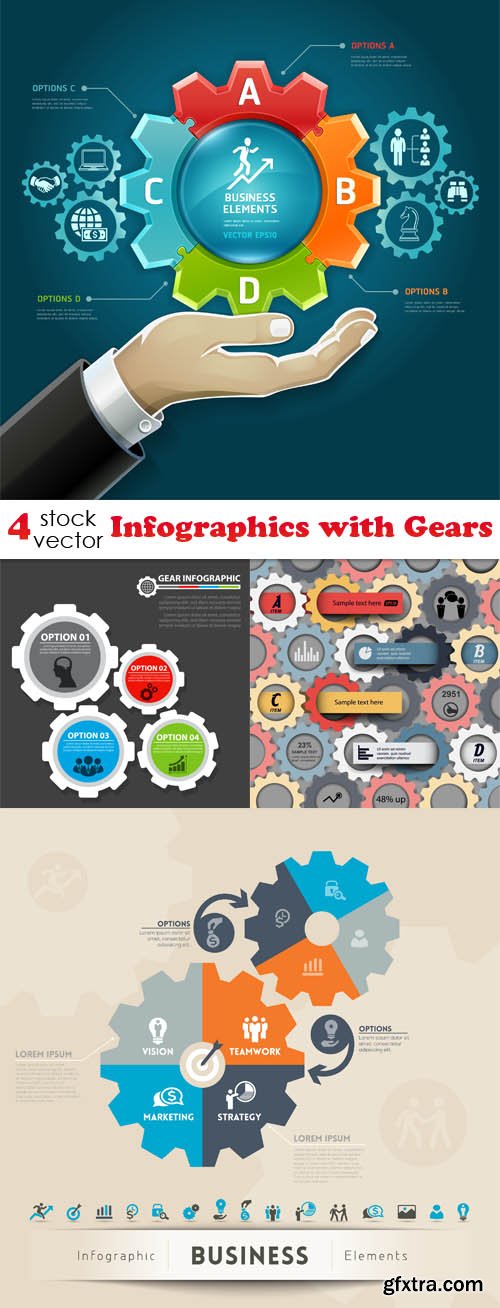 Vectors - Infographics with Gears