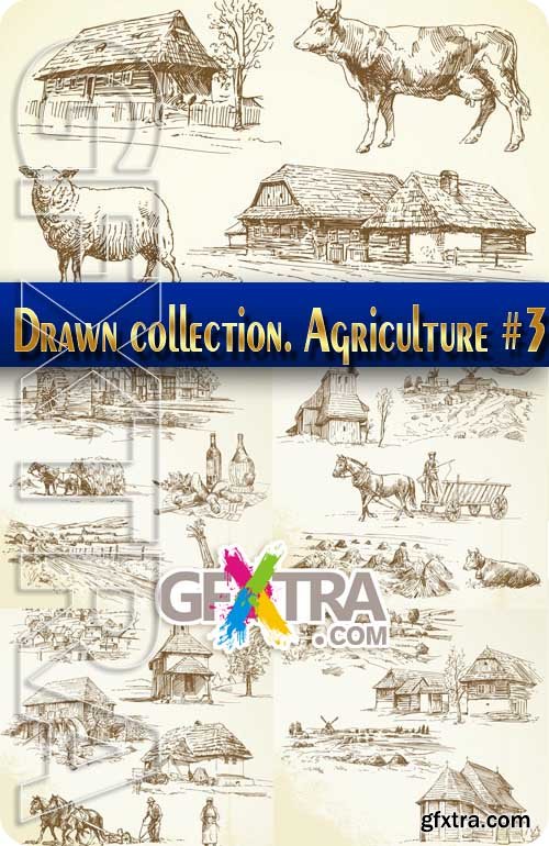 Hand drawn collection. Agriculture #3 - Stock Vector