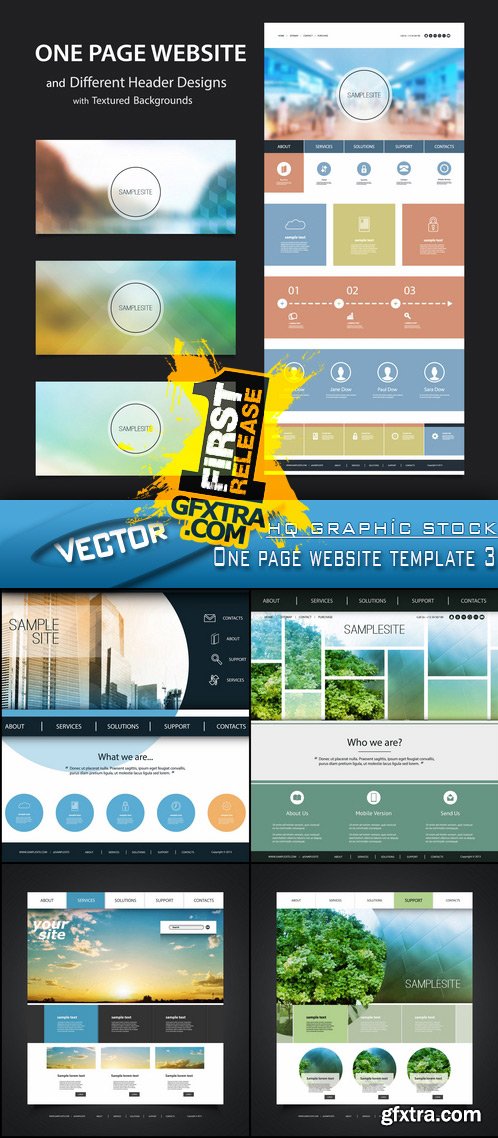 Stock Vector - One page website template 3