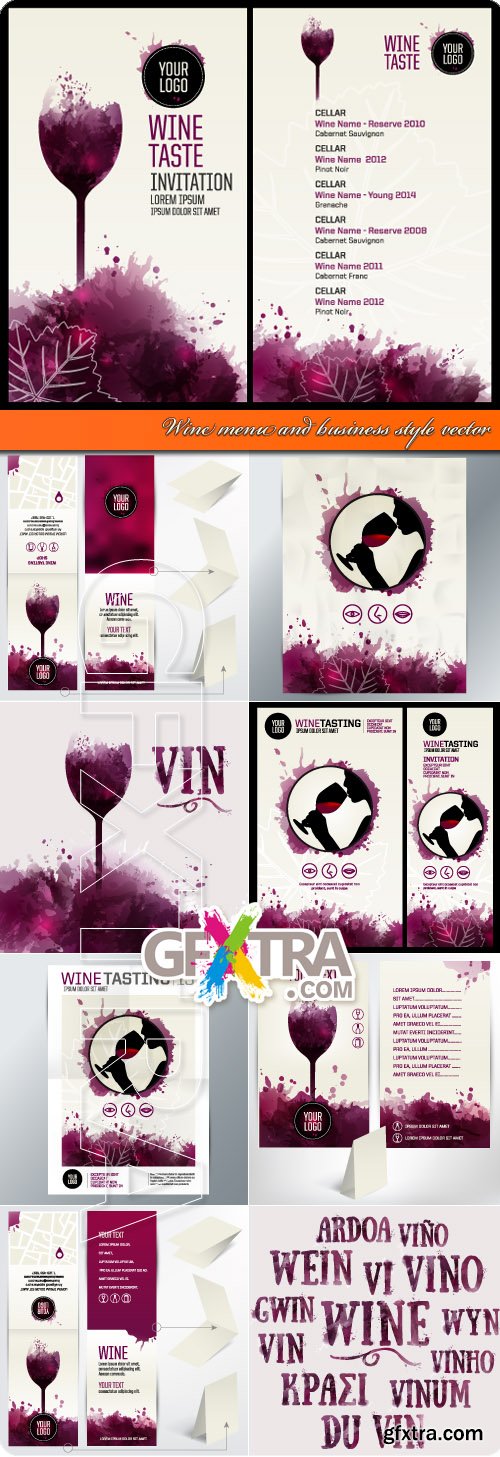 Wine menu and business style vector