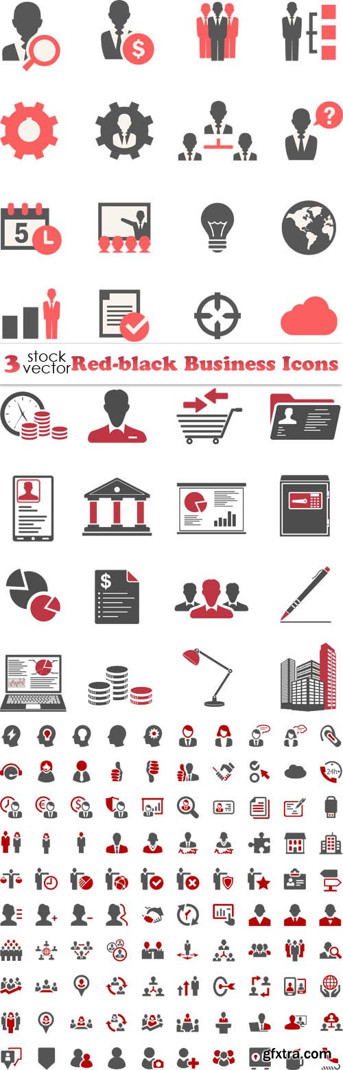 Vectors - Red-black Business Icons