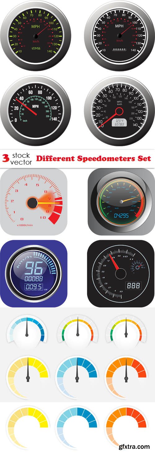 Vectors - Different Speedometers Set