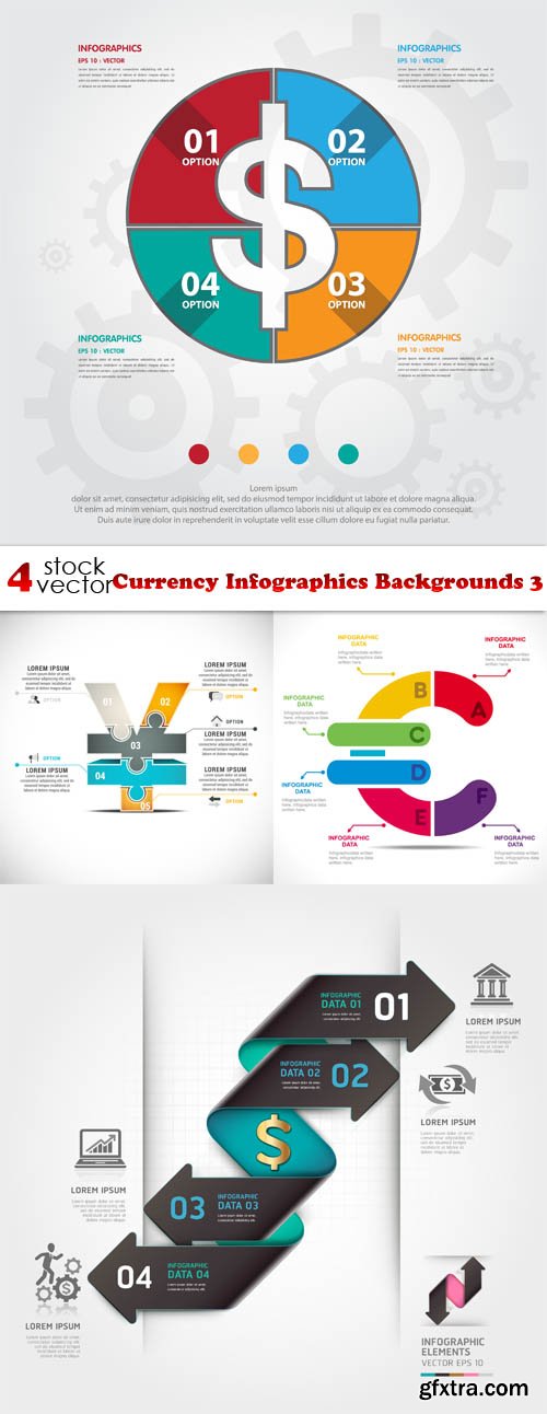 Vectors - Currency Infographics Backgrounds 3