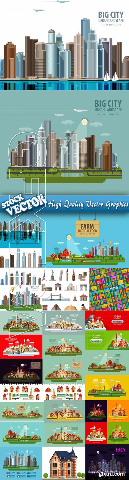 Stock Vector - City Town Logo Design Templates Architecture Building or Real Estate Icons