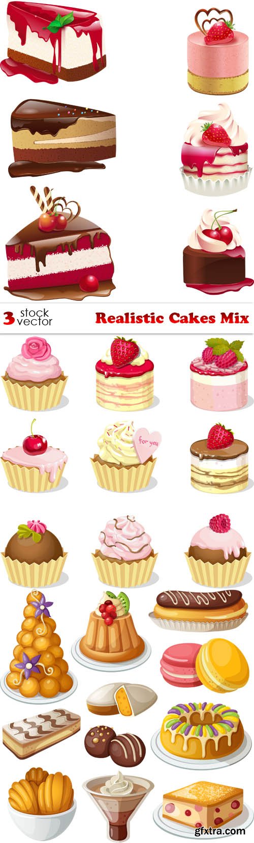 Vectors - Realistic Cakes Mix