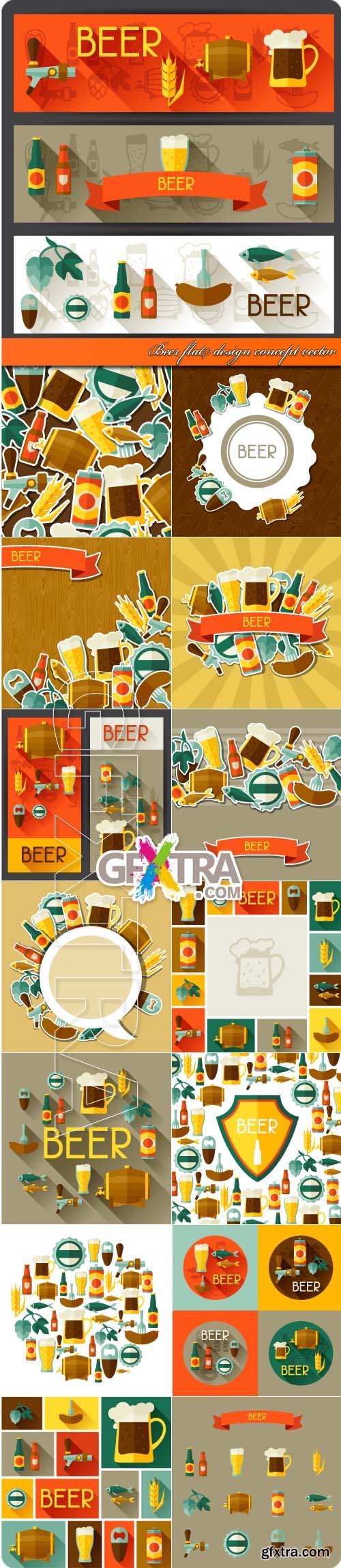 Beer flat design concept vector