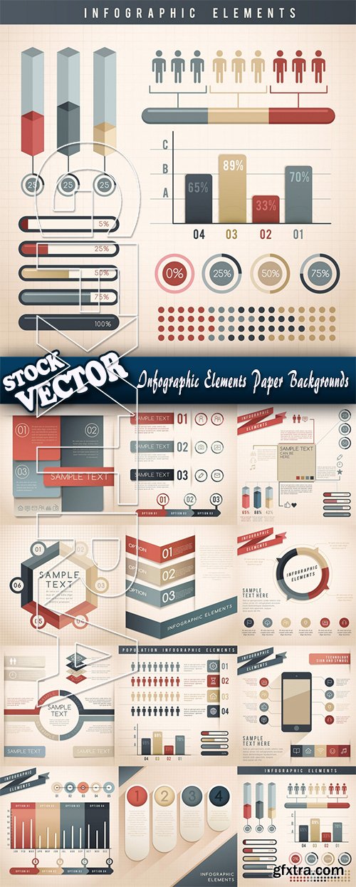 Stock Vector - Infographic Elements Paper Backgrounds