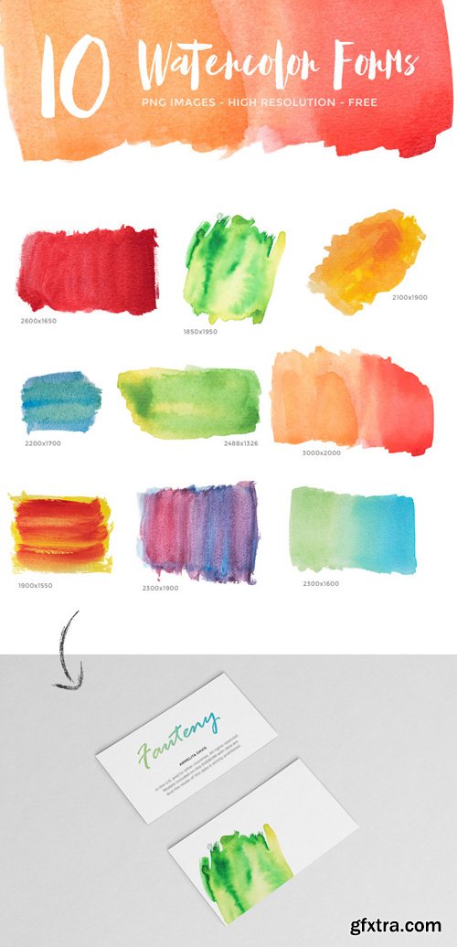 10 Watercolor Forms PNG