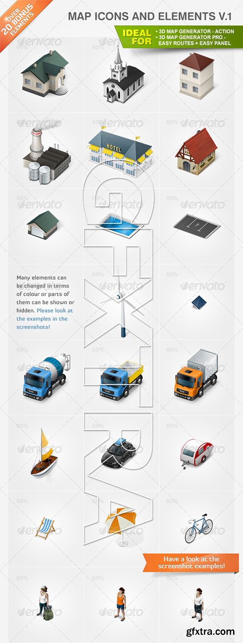 GraphicRiver - Map Icons and Elements - V.1 1328908